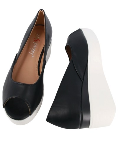 Schwarze plateau pumps - schwarze, mit