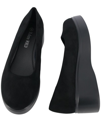 Schwarze wildleder keilschuhe - schwarze, wildleder-keilschuhe